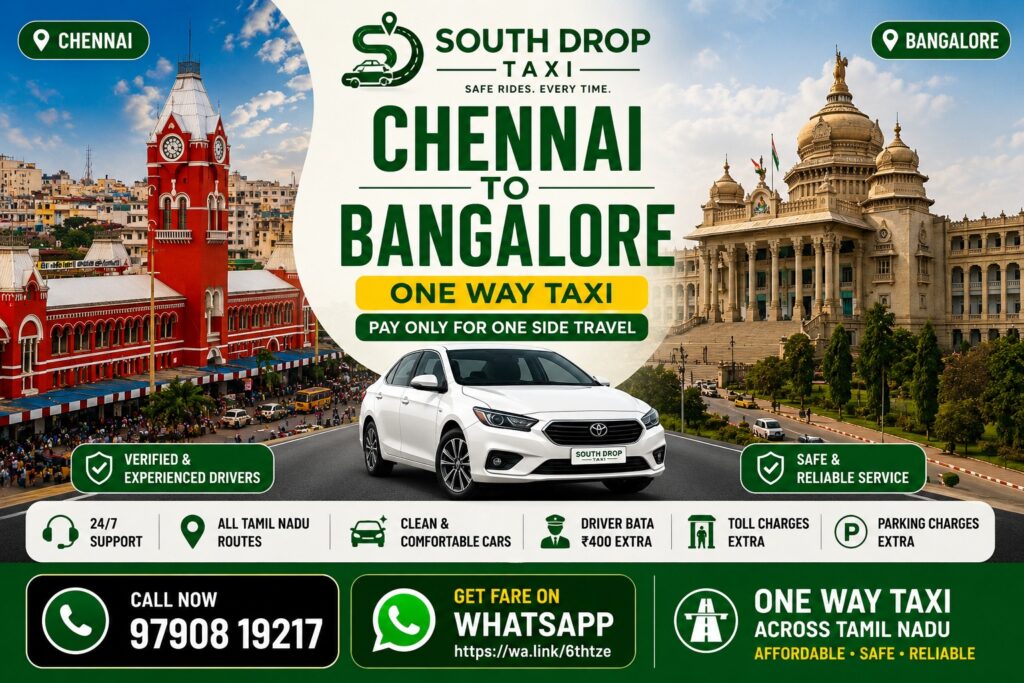 Chennai to Bangalore one way taxi