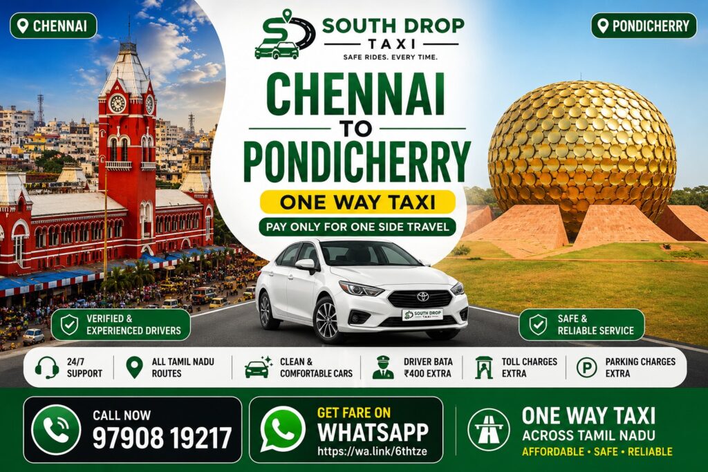 chennai to pondicherry one way taxi